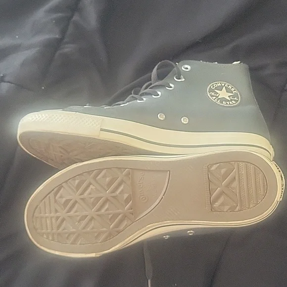 Converse All Star Grey and White High-Tops - Picture 5 of 6